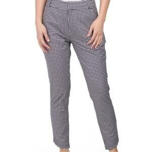 Peter Millar Black White Gingham Plaid Golf Ankle Pants Women's Size 8 NWT